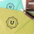 thumbnail image 2 of Printtoo Square Swirl Border Alphabet U Monogram Wood Mounted Rubber Stamp Office Stationary, 2 of 5