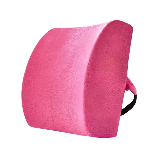 Yinanstore Back Support Pillow Backrest Ergonomic Adjustable Strap Breathable Back Cushion Multipurpose for Couch Car Gaming Office Sofa Rose Red