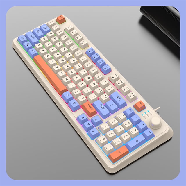 Birdeem Gaming Key Keyboard,Gaming Keyboard Mechanical,Gaming Keyboard 104 Keys Wired Usb Colorful Rgb Backlight Keyboard Cable Game Mixed Light Green Mechanical Keyboard,Gaming Mechanical Keyboard
