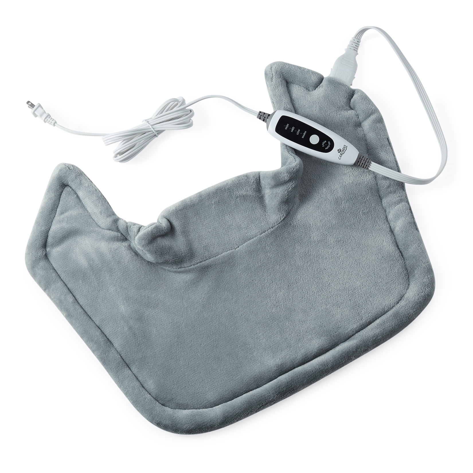 Weighted Heating Pad for Neck & Shoulders - Wearable Electric Neck Wrap - Fast Pain Relief, Deep Pressure Therapy, 4 Heat Levels, 2H Auto Shut Off - 22" x 19" - Color: Light Grey, Size: 22“*19”
