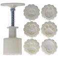 thumbnail image 1 of 50g HandPress Mooncake Mold Cake Dessert Biscuits Making Mold DIY Baking Tool with 6 Round Stamps, 1 of 14