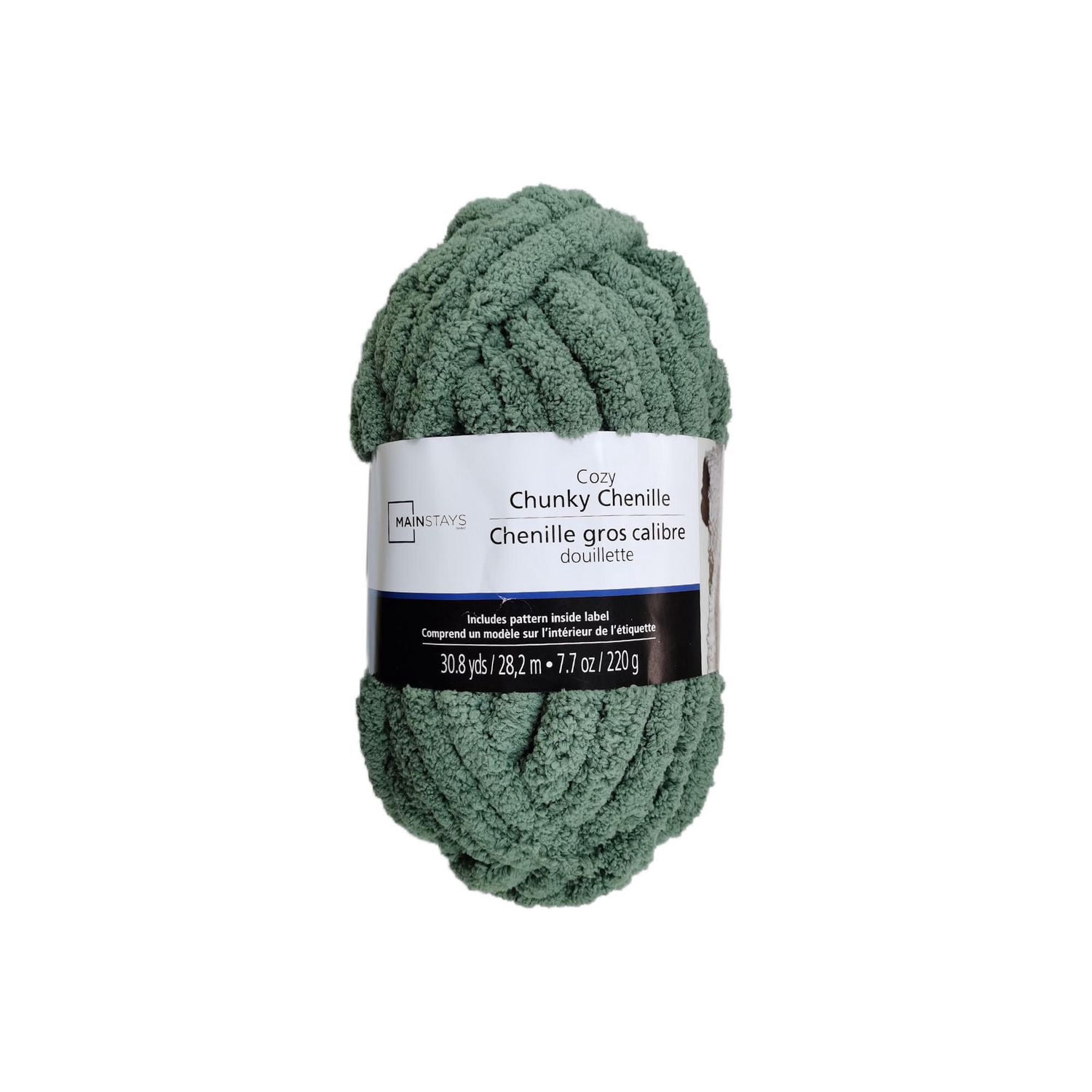 MAINSTAYS Cozy Moss Green Chenille Yarn