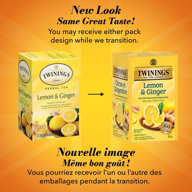 Twinings Lemon Ginger Herbal Tea - Walmart.ca