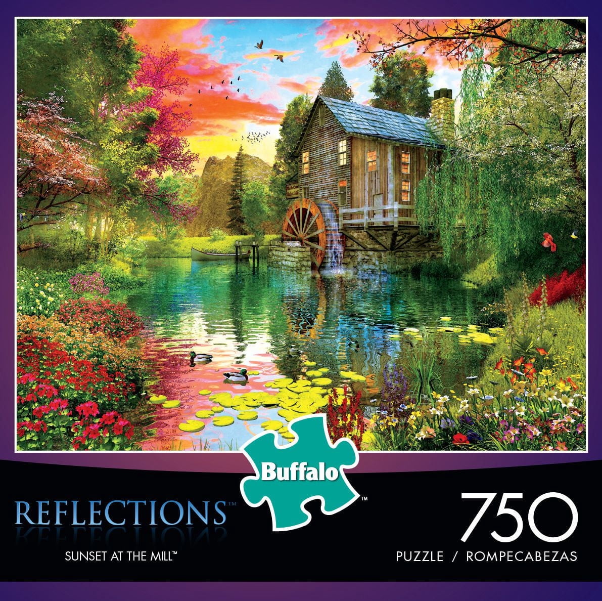 Casse-tête 750 Piece - Reflections - Sunset at The Mill - Jigsaw de Buffalo Games