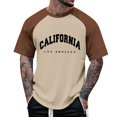 thumbnail image 3 of BOBOGOJP T-Shirt à Manches Courtes pour Hommes, Extensible, Col Rond (Kaki, m), 3 of 4