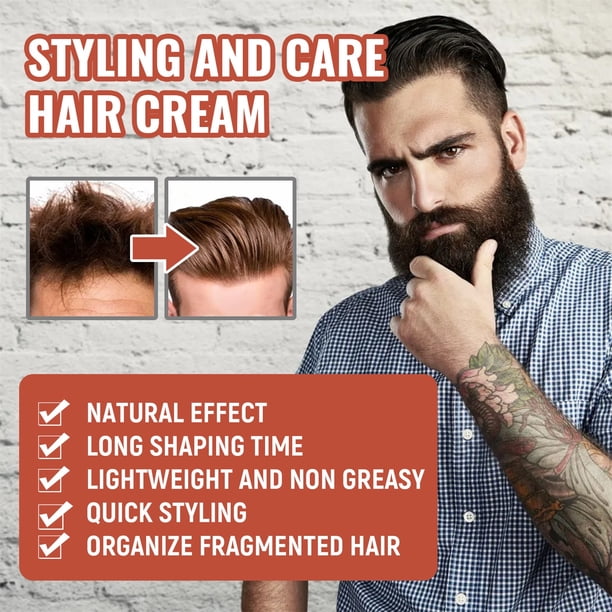 Men's Matte Finish High Hold Styling Cream Forming Cream for Curly
