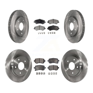 Transit Auto Front Rear Disc Brake Rotors and Semi-Metallic Pads Kit for Car Dodge Grand Caravan Journey Chrysler Town & Country Volkswagen Routan Ram C/V K8F-100974