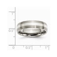 thumbnail image 3 of Mens Chisel 6mm Comfort Fit Satin Titanium Wedding Band Ring with Sterling Silver Inlay, 3 of 6