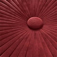 thumbnail image 3 of Grafton Transitional Round Pouf in Maroon Velvet Fabric, 3 of 8