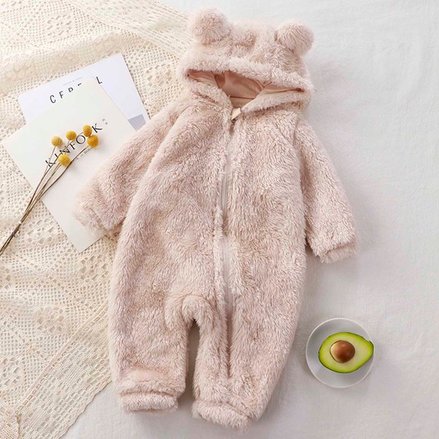 DPTALR Combinaison à Capuche pour Bébé Manches Oreilles Fermeture Éclair Hiver