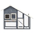 thumbnail image 2 of vidaXL Rabbit Hutch Grey and White 140x63x120 cm Solid Firwood, 2 of 5