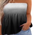 thumbnail image 3 of Women‘s Strapless Tank Tops Sleeveless Pleated Gradient Color Ladies Summer Boho Print Loose Fit Pullover, 3 of 6