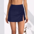 thumbnail image 1 of Qertyioot Jupe de Maillot de Bain pour Femme à Lacets Ourlet Coloré Plissée Pièce Unique, 1 of 4