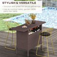 thumbnail image 4 of Outsunny Table de Bar en Rotin de 55 Pouces avec 2 Tablettes de Rangement et Cadre en Acier, 4 of 10