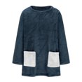 thumbnail image 4 of Yuyuzo Chandails en Molleton en Molleton pour Femmes Automne Hiver Manches Longues Col Rond avec Poches, 4 of 5