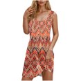 thumbnail image 2 of Ovzne Robes Grande Taille pour Femmes Rondes Robe Printemps et Été Vacances Bouton Col en V Bretelles Robe Maxi Grande Taille en Liquidation, 2 of 7