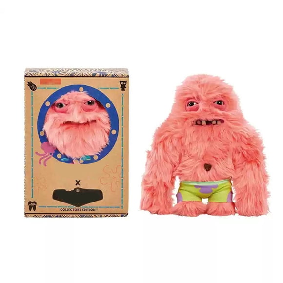 HIXOWIA Spongebob Squarepants X FuggLer Funny Ugly Monster Plush & Stuffed Animal Toys Collectible, Patrick FuggLers Plushies Toy with Teeth Dolls, Birthday Halloween Christmas Gifts for Kids