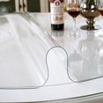thumbnail image 2 of ORUYROP Upgraded Version Clear Round Table Cover, 1.5mm Thick, 40'' x 40'' Waterproof Oil Proof PVC Table Protector, Clear, Anti-slip Design, Tablecloth Protector, 2 of 7