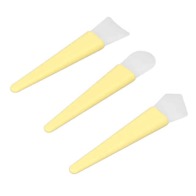 Silicone Brush Applicator Kit, Spread Evenly Silicone Brush Set Various Brush Types For Travelling Yellow