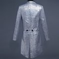 thumbnail image 3 of Styesk Jackets for Men Men's Sequined Solid Color Suit Dormal Dress Breasted Tailcoat Suit Jacket, 3 of 3