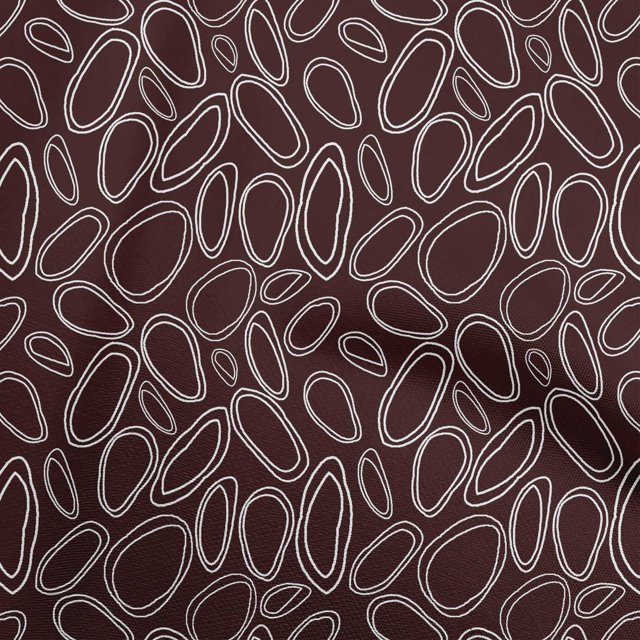 oneOone Velvet Chocolate Brown Fabric Abstract Circle Sewing Craft Projects Fabric Prints By Yard 58 Inch Wide