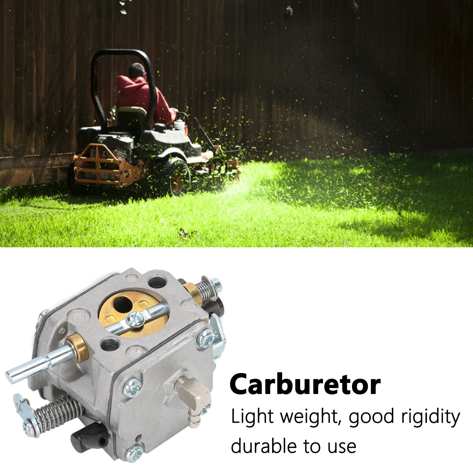 Carburetor Assembly, Wear Resistance Carburetor, Aluminum Alloy Stable Performance  Rigidity Light Weight Trimmer Lawn Mover for Garden Machinery Home