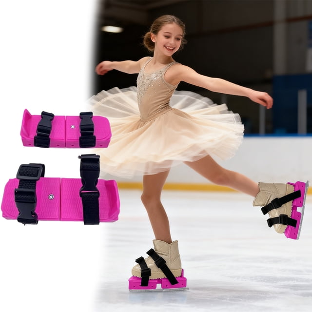 TwoinOne Ice Skates for Toddlers Adjustable Double with Hook and Loop Straps for Winter Outdoor Training Shoes Beginner Lightweight and Steel Platform 2PCS