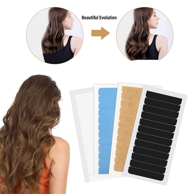 10 Feuilles Ruban Adhésif pour Perruque Imperméable Résistant à la Sueur en Forme de C Hommes Femmes Dentelle Sangle de Perruque avant Kit Extension de Cheveux Accessoires pour Postiches