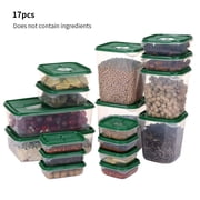 MesaSe 17pcs/set Refrigerator Food Container Plastic Microwave Food Storage Box Kitchen Lunch Organizer  Green