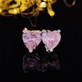 thumbnail image 2 of LYMAYTER Collier Boucles d'Oreilles en Forme de Cœur Ensemble Collier Boucles d'Oreilles pour Femmes - Cœur Rose, pour Bal et Mariage, 2 of 7