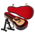 thumbnail image 2 of Miniature Modèle de Guitare en Bois, Enduit Mini Instrument de Musique Haute Simulation avec Support et Étui pour la Maison, 2 of 8