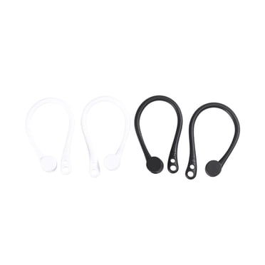 2 Paires Crochets d'Oreille d'Écouteurs Confortables Housses d'Écouteurs en Silicone Supports Anti Compatibles avec AirPods pour Course Jogging Cyclisme (Blanc/noir)