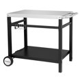 thumbnail image 3 of Royal Gourmet PC3401S Double Shelf Movable Dining Cart Work Table with Handle Outdoor Kitchen Prep Trolley Storage, 3 of 7