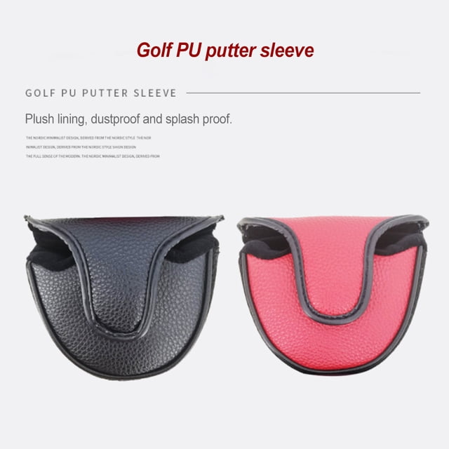 pitrice Golf Club Headcover Portable Reusable Stylish Replacement Solid Color Putter Storage Cover Accessories Birthday Gift White Glossy Black