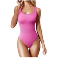 thumbnail image 1 of Timegard Justaucorps pour Femmes 1 Pce Col Carré Sans Manches Moulant Confortable Combinaisons une Pièce Couleur Unie Été Décontracté, 1 of 5