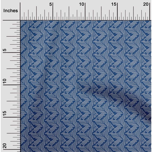 oneOone Organic Cotton Voile Fabric Chevron Block Print Fabric By Yard 42 Inch Wide