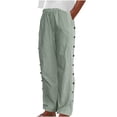 thumbnail image 1 of Timegard Lounge Pants pour Femmes Taille Élastique Bouton Pantalon Rayé Automne Décontracté Pantalon Léger, 1 of 6