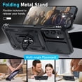 thumbnail image 2 of KOMI Compatible with Samsung Galaxy A16 5G Case Built in Slide Camera Lens Cover+Screen Protector+Finger Ring Holder Kickstand,Heavy Duty Shockproof Full Body Phone Cover,2025 Black, 2 of 5
