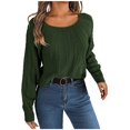 thumbnail image 1 of Yuyuzo Chandail Col Rond pour Femmes 2025 Manches Longues Décontracté Tricoté Ample Automne Hiver, 1 of 6