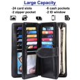 thumbnail image 3 of Wallet Leather Ladies Protection Ladies Wallet Large Many Compartments, Wallets Women Large Leather With Many Card Slots And Zipper Gold Purses Ladies Long Xxl (Black), 3 of 7