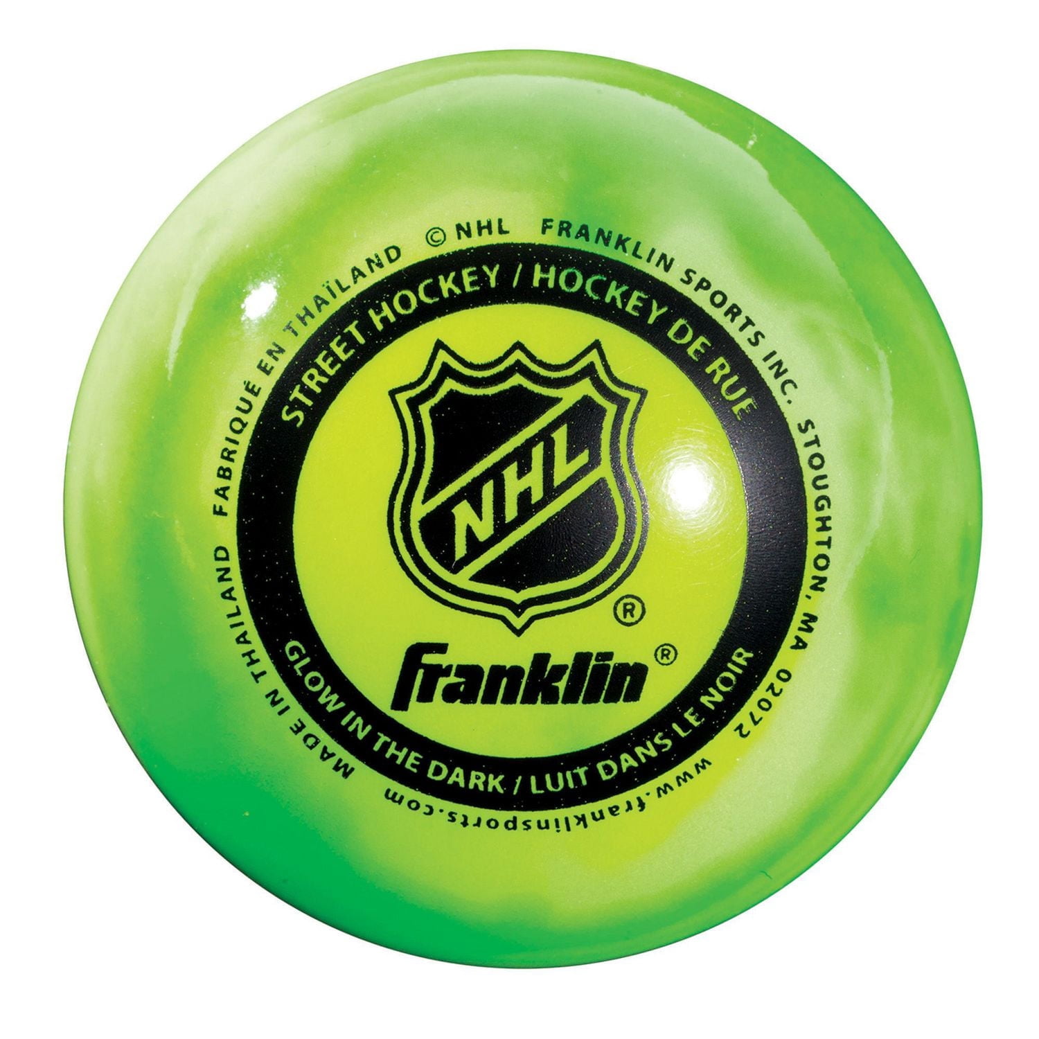 Balle de hockey de rue luisante dans le noir de la LNH de Franklin Sports