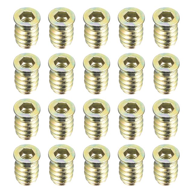 Unique Bargains Meubles en Bois M6x17mm Fileté Écrous Interface Hex Socket Drive 20pcs