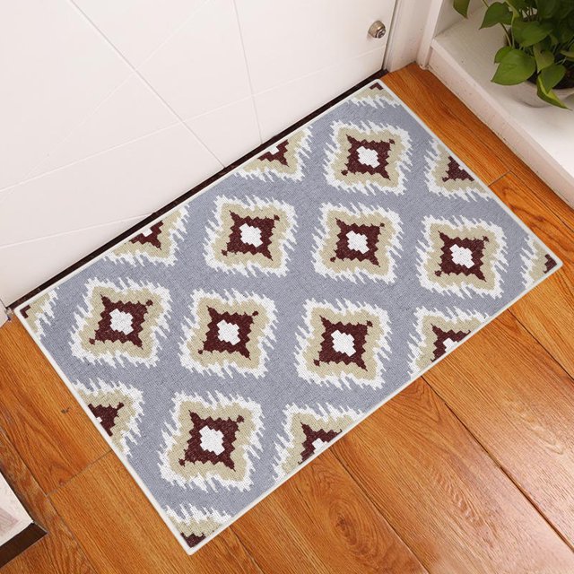 Tapis de 2 x 3 Pieds Robuste à Poil Ras - Tapis Ultra Mince Antidérapant - Tapis Intérieur en Coton Lavable pour Porte d'Entrée, Tapis de Foyer pour Vestibule