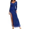 thumbnail image 2 of EGNMCR Robes de Soirée pour Femmes, Robes Formelles pour Femmes, Robes de Cocktail pour Femmes à Manches Longues Robe à Col en V Mode Femmes Robe Longue à Manches Longues Sans Bretelles Dos Nu en Dentelle Robe de Soirée Longue Femmes Robe, 2 of 7