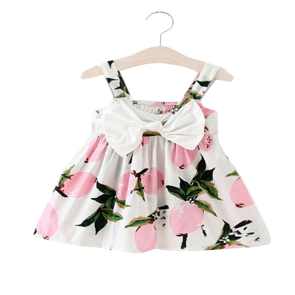 Pretty Baby Infant Girls Floral Bowknot Summer Lemon Dress Sundress Clothes 0-3T