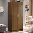 thumbnail image 2 of Madesa Armoire de Rangement à 2 Portes avec Grand Espace d'Étagères 31"L Armoire Utilitaire Placard Unité d'Organisation Moderne pour Entrée et Chambre - Brun, 2 of 6