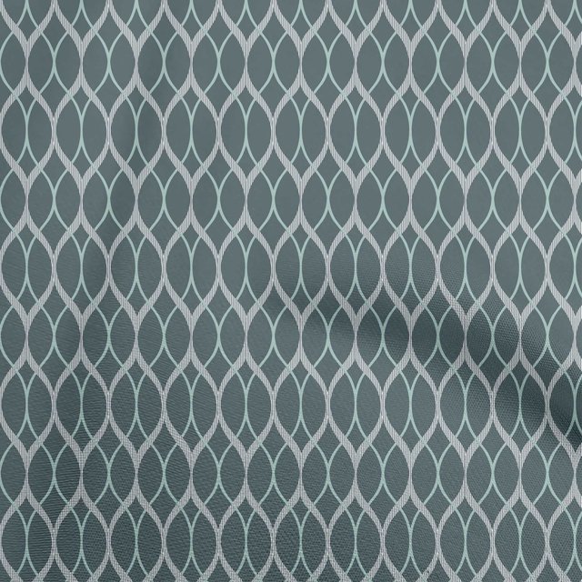 oneOone Viscose Chiffon Teal Green Fabric Ogee Craft Projects Decor Fabric Printed By The Yard 42 Inch Wide