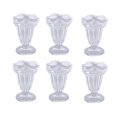 thumbnail image 1 of 6pcs Ice Cream Cup Creative Unique Flower Sundae Glass Cup Multifunctional Transparent Dessert Cups, 1 of 6