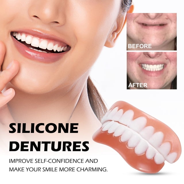 NAOJIE 2PCS Silicone Reline Denture Set,Silicone Dentures Set,Denture Silicone Reline Kit for Dentures,Soft Denture Reline Kit for Men and Women