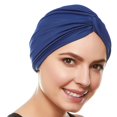 thumbnail image 1 of Beemo Bonnet de Bain pour Femmes Turban de Bain-Polyester Turban Plissé Torsadé - Marine, 1 of 1